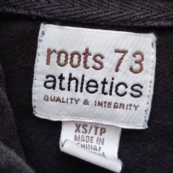 Roots Athletics hoodie black with a grey and white stripe women's size XS - Picture 5 of 6